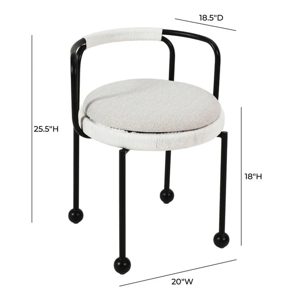 Pansy Cream Dining Chair by TOV