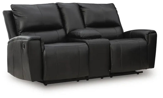 Danemere Black Recling Loveseat w/Console