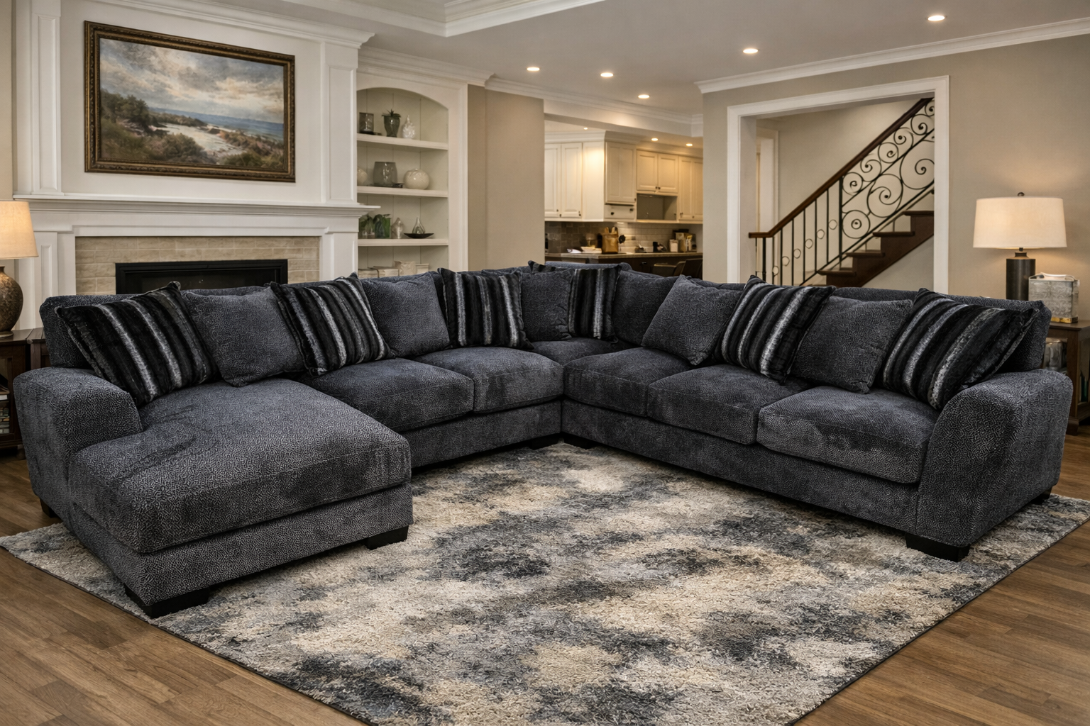 Salvetti Sサイズ Wesley Oversize Sectional New Comfort Ind – Bradley Home Funishings