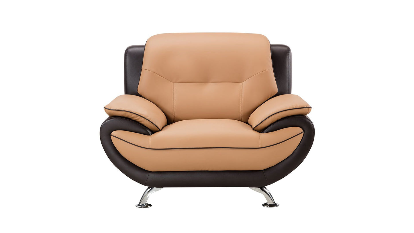 American Eagle AE208-YO.BR Faux Leather 3 Pc Sofa