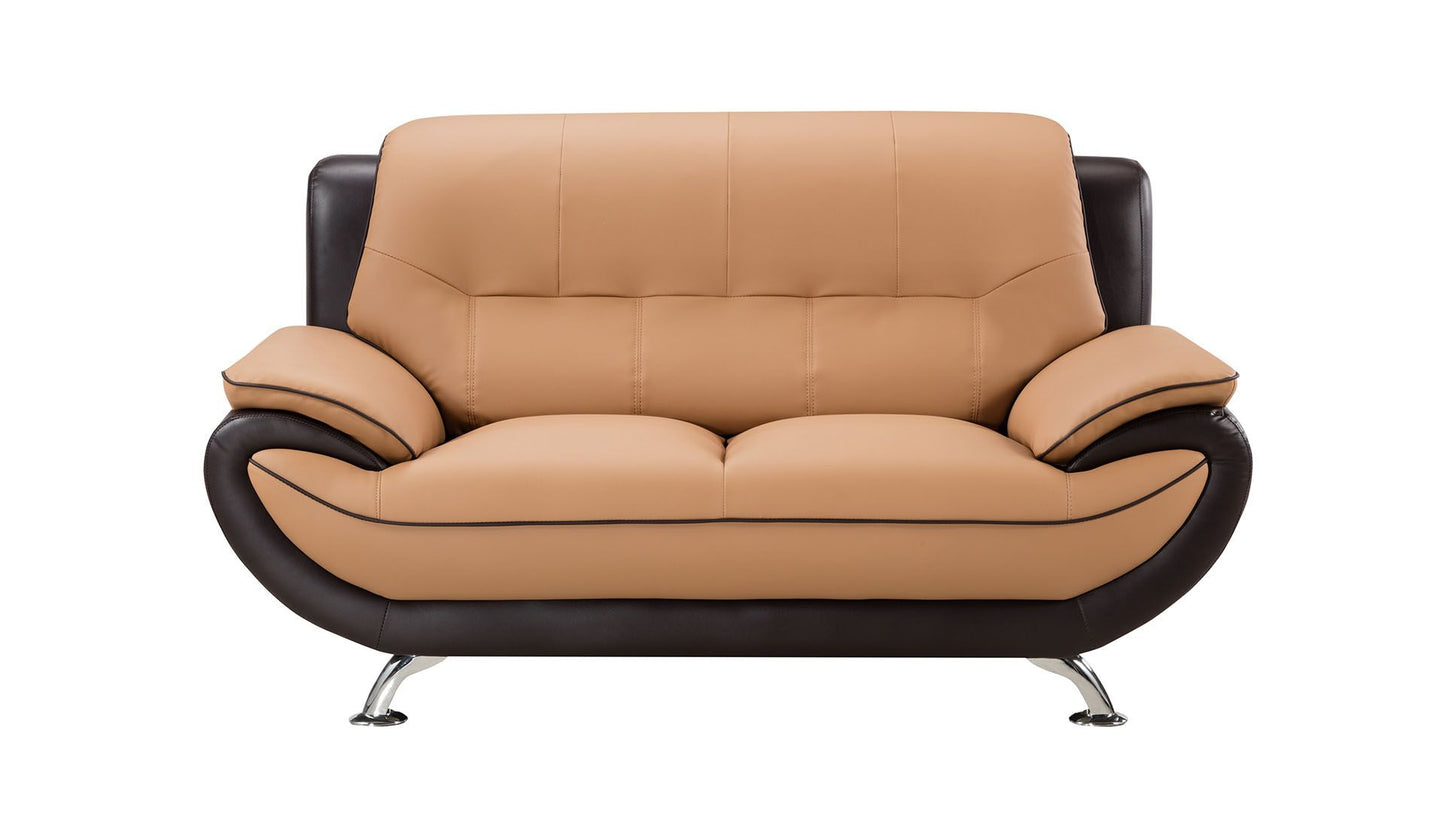 American Eagle AE208-YO.BR Faux Leather 3 Pc Sofa