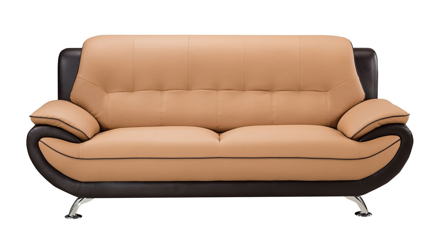American Eagle AE208-YO.BR Faux Leather 3 Pc Sofa