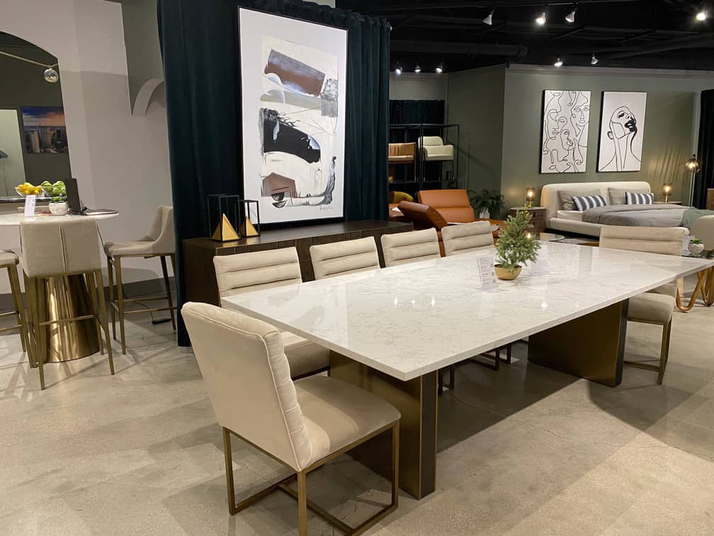Modrest Auer - White Marble & Gold Dining Table