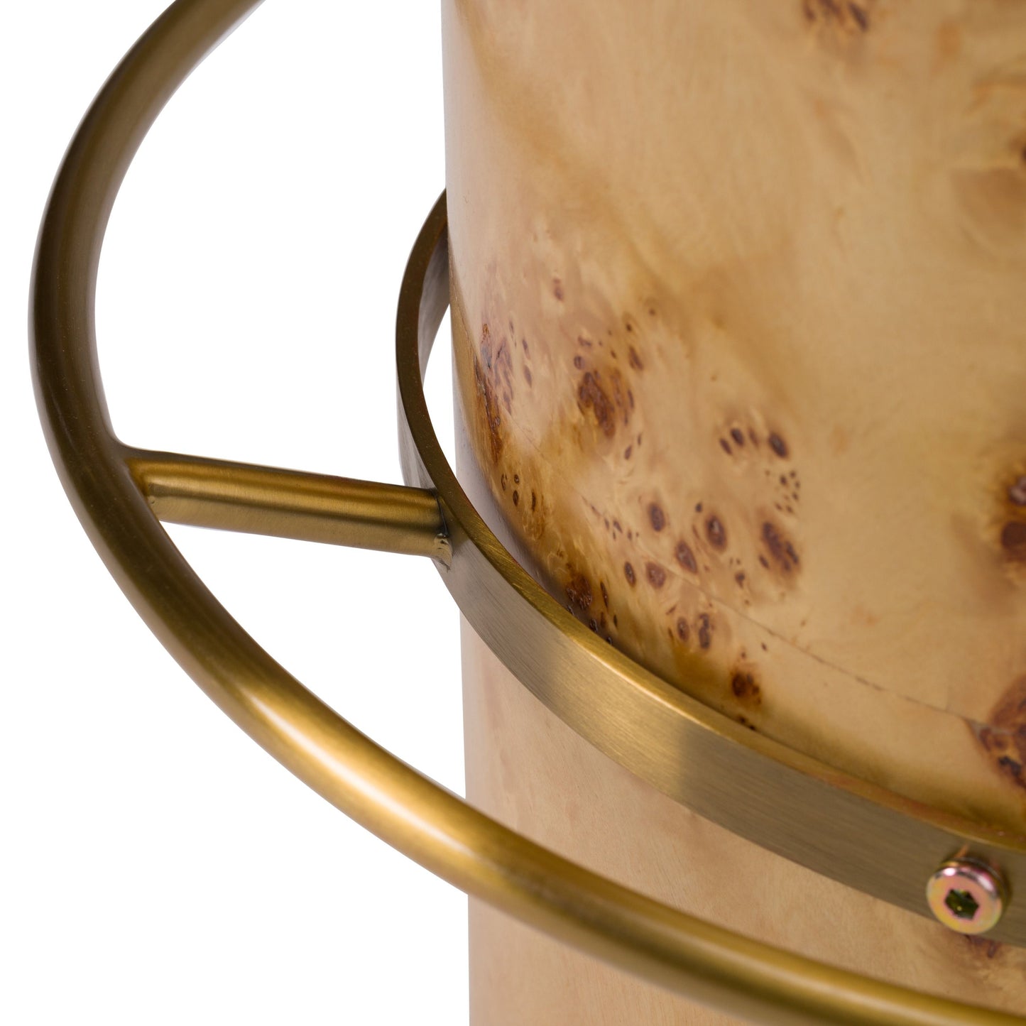 August Cream Fabric + Antique Brass Counter Stool