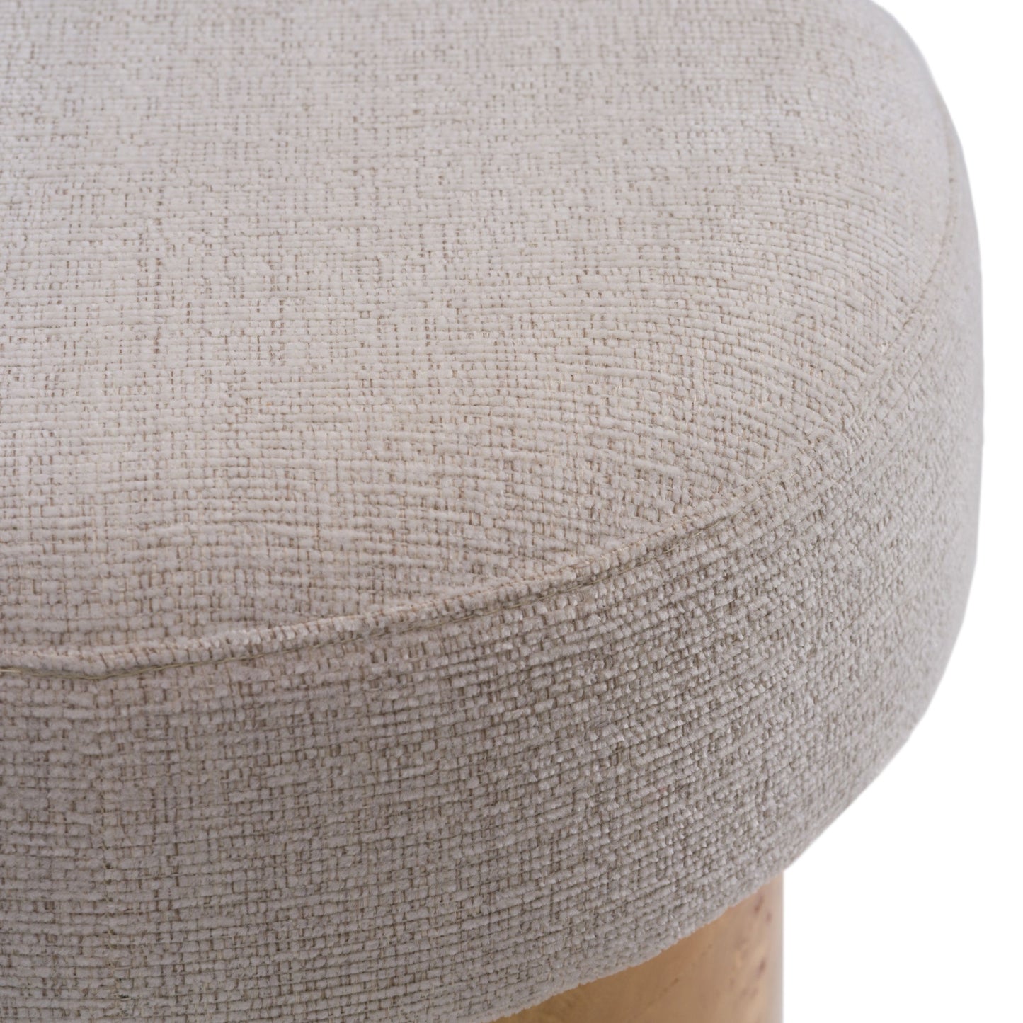 August Cream Fabric + Antique Brass Counter Stool