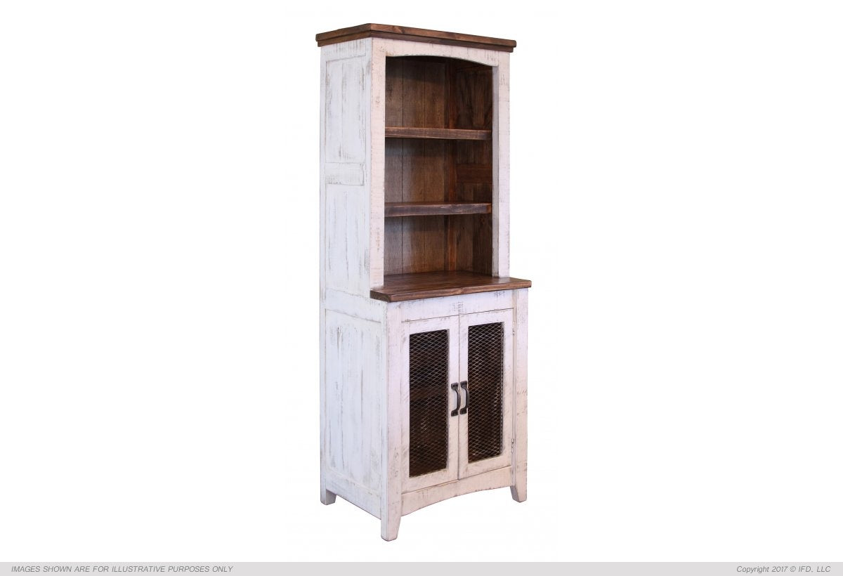 Pueblo White Distressed Finish Wall Unit - IFD360