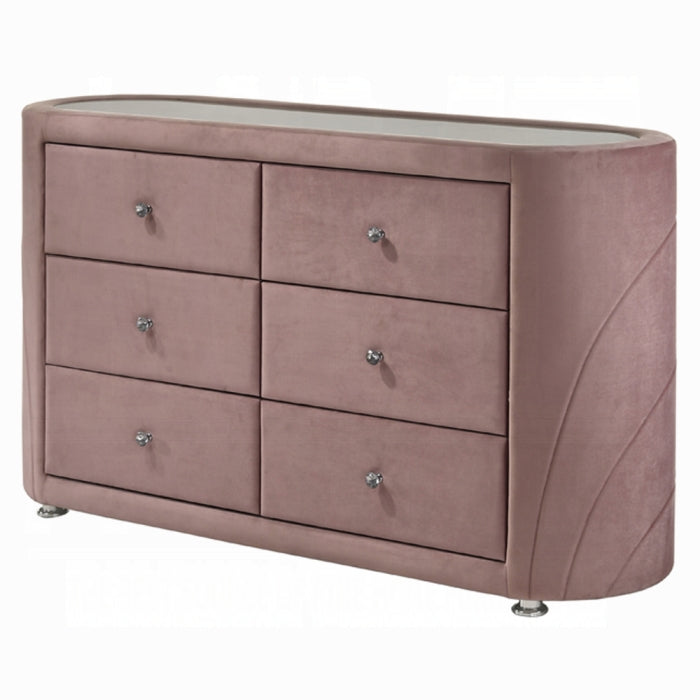 velvet dresser Salonia Pink Velvet Dresser BD01186 – Bradley Home Funishings