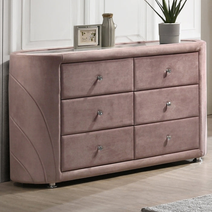 Salonia Pink Velvet Bedroom Set BD01183Q
