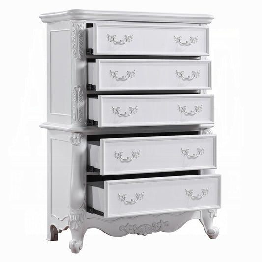 Latisha BD02258 White 5 Drawer Chest