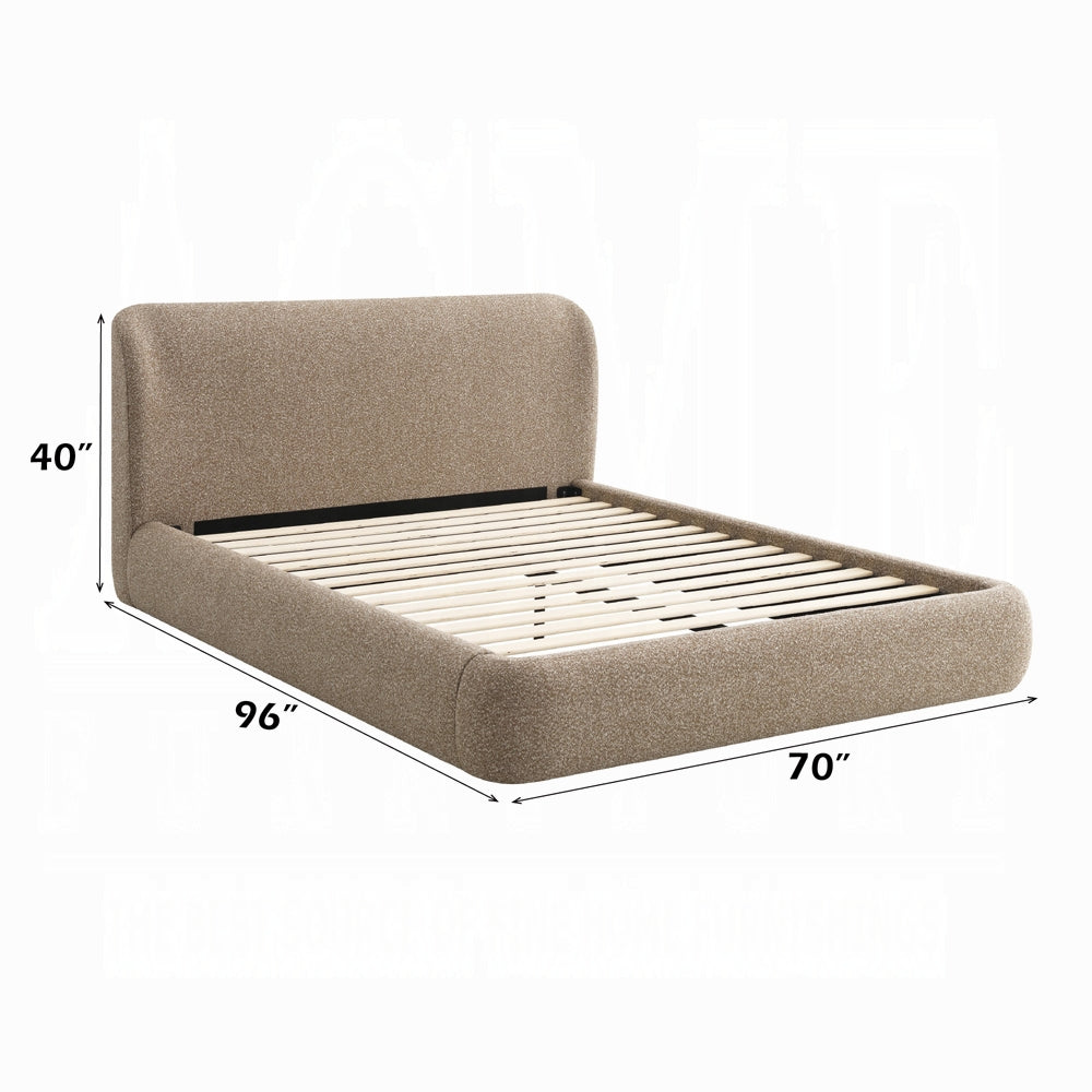 Erica Dark Beige Tweed Platform Bed BD05442Q
