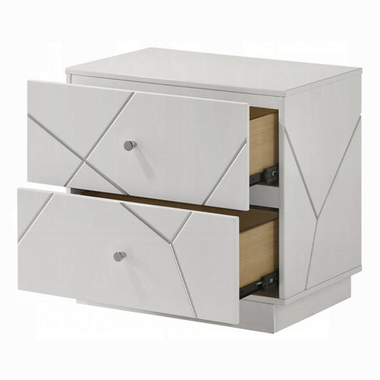 Esther White High Gloss Nightstand BD05883