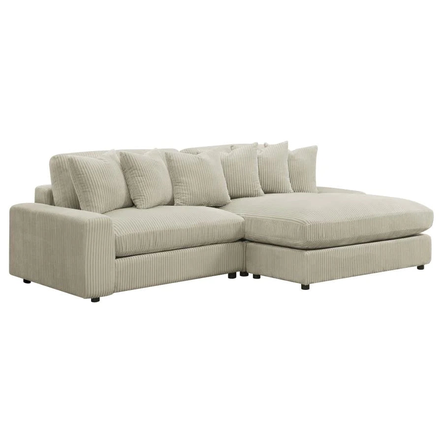 Seccional reversible Blaine de 2 piezas - Tela color arena