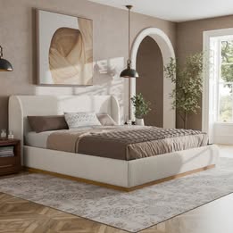 Whitman Boucle Fabric Platform Bed FM72004WH