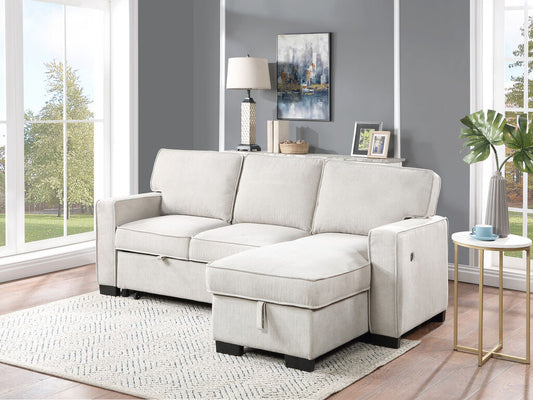 Estelle Beige Reverisible Sleeper Sectional