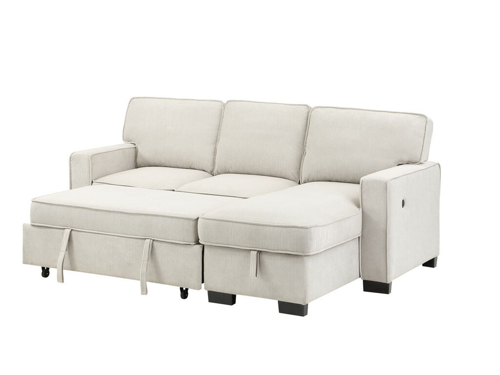 Estelle Beige Reverisible Sleeper Sectional