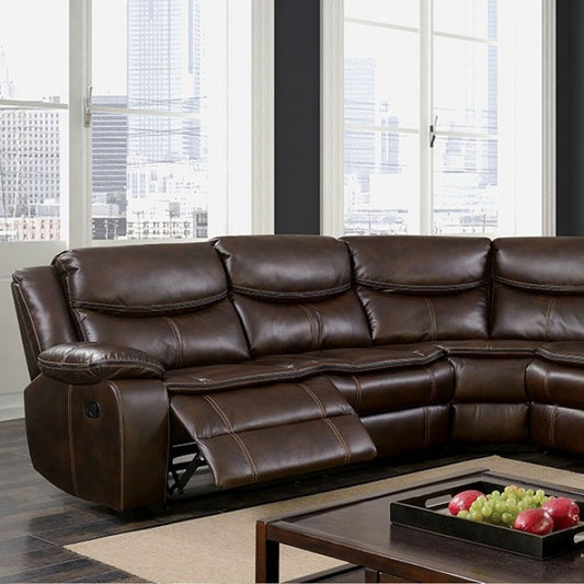 Gatria CM6982BR Brown Leatherette Sectional