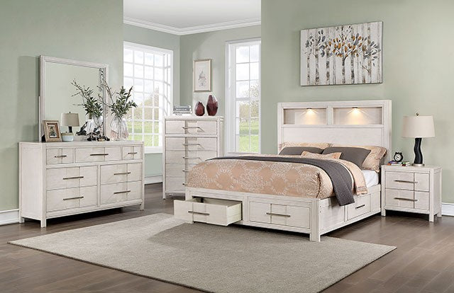 Karla Bookcase Headboard Bedroom Set LED Lights