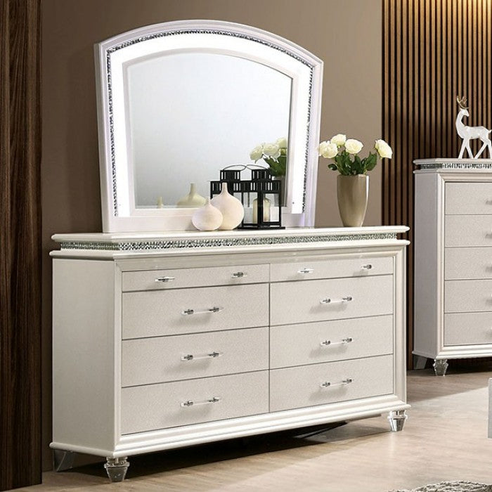 Maddie Pearl White 4 Pc Bedroom Set