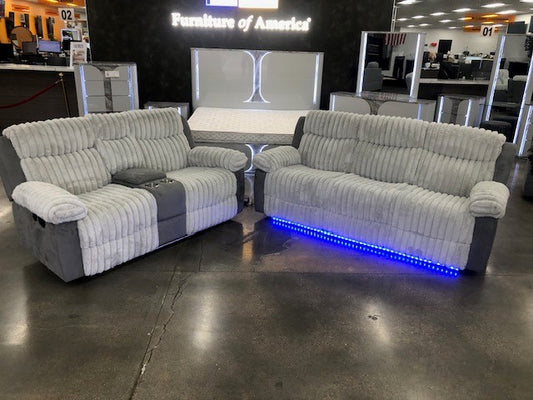 Dionysus Gray Sofa & Loveseat FM64004GY-SF-M