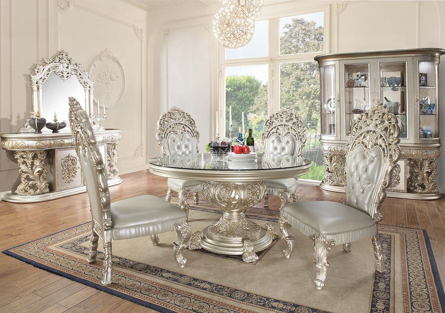 Sandoval Round Champagne Dining Set DN01493