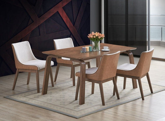 Ginny 5 Pc Walnut Finish Dining Collection - Acme DN02307