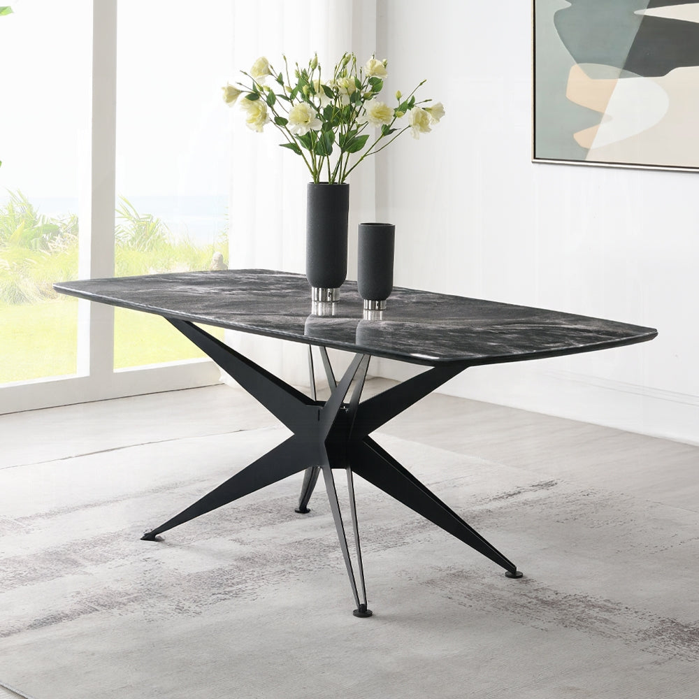 Klaus Crystal Glass Top Dining Collection