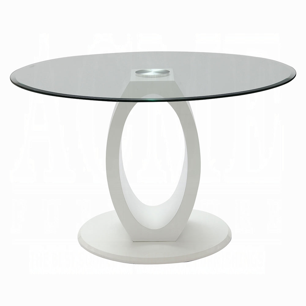 Larry Round 5 Pc Dining Set Glass Top