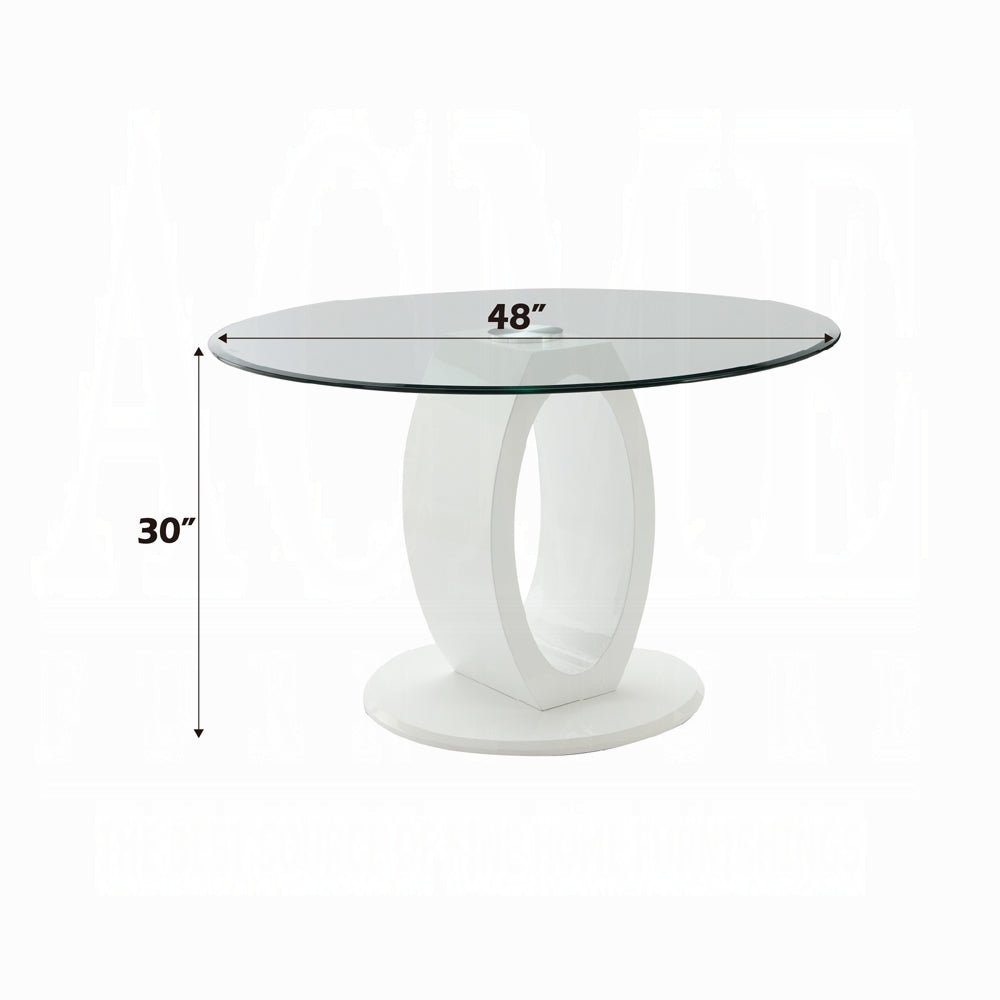 Larry Round 5 Pc Dining Set Glass Top
