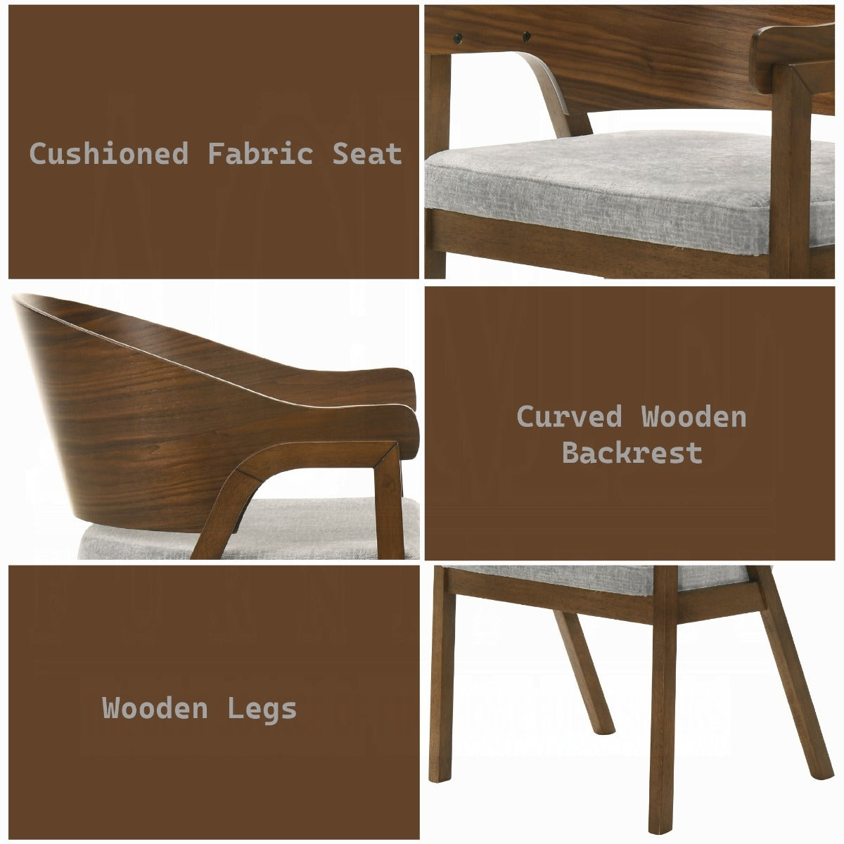 Hoyte DN03485 Walnut 7 Pc Dining Collection