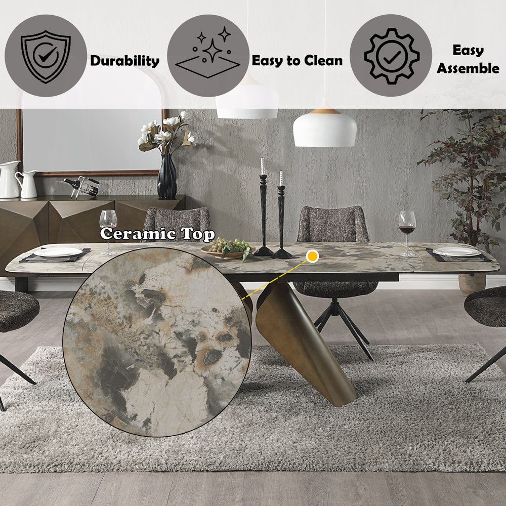 Malika 7 Pc Ceramic Top Dining Collection