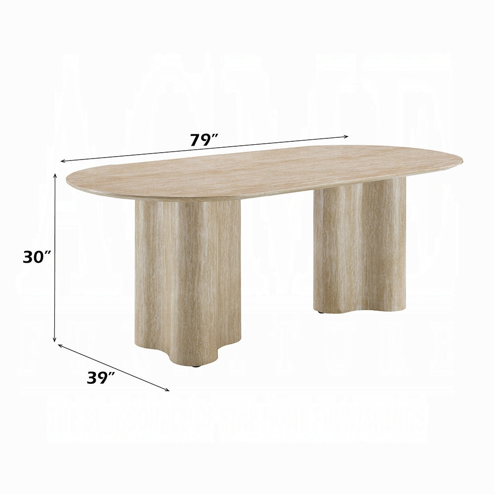 Jirina 7 Pc Travertine Dining Set DN03675