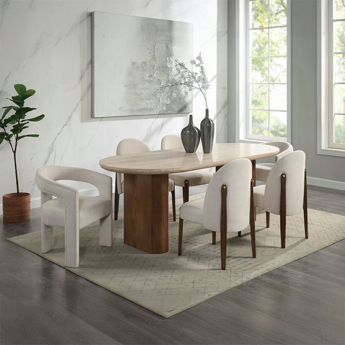 Gamarya Oval Oak Finish Dining Set DN02855