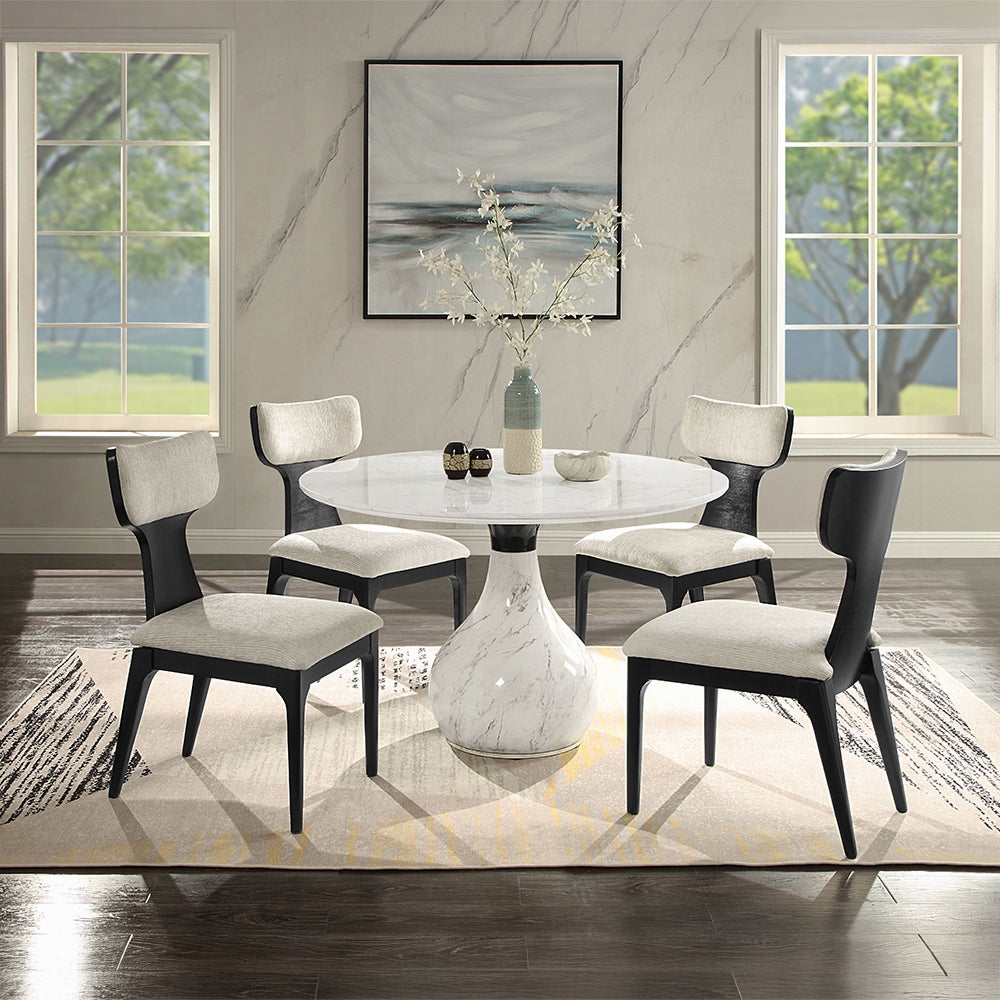 Koen 5 Pc Marble Top Dining Set DN04055