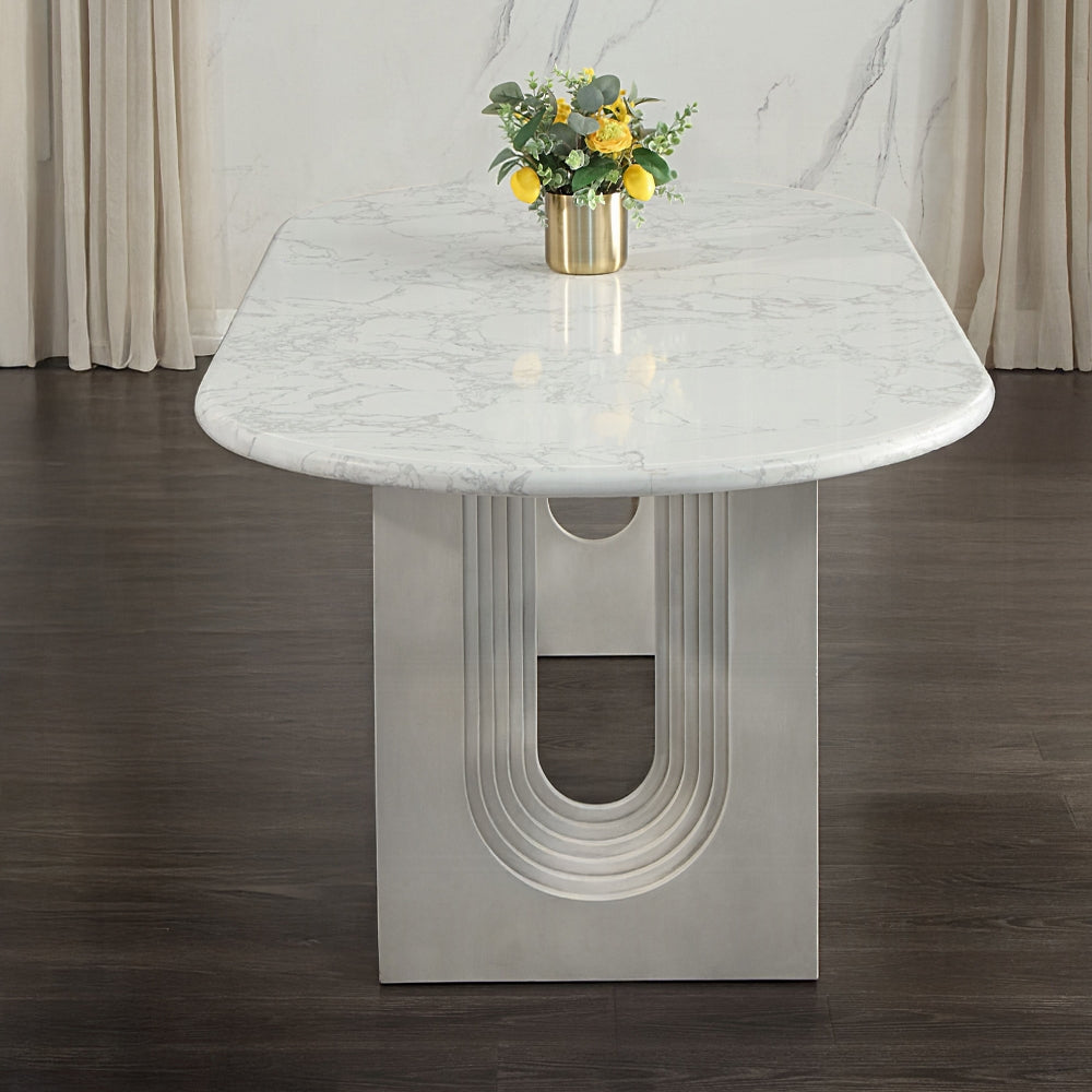 Zayn Natural Marble Top Dining Collection