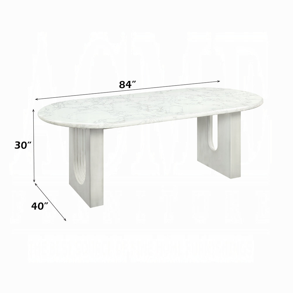 Zayn Natural Marble Top Dining Collection