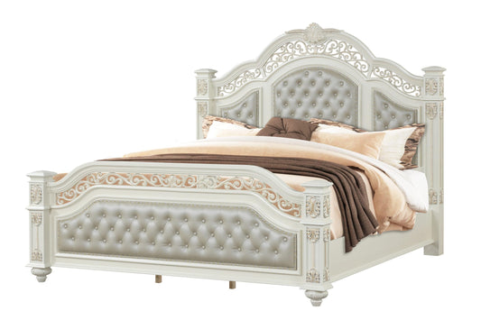 Maryra White 4 Pc Bedroom Set by Cosmos