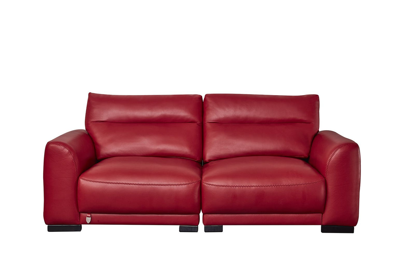 EK8012 Red Full Italian Leather Sofa Set