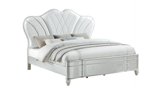 Eros Silver Finish 4 Pc Bedroom Set by Galaxy