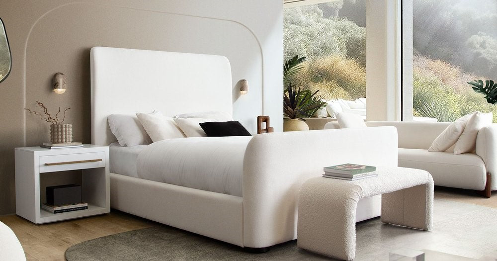 Eve Ivory Fabric Bed by Diamond Sofa