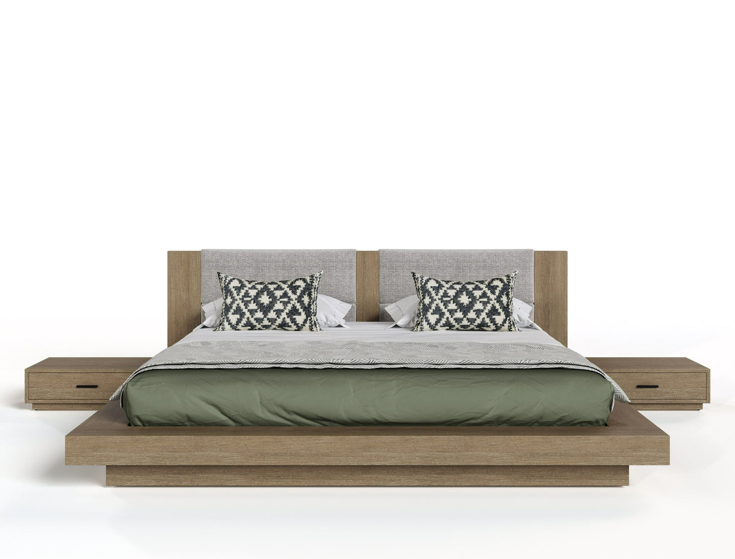 Fantasia Contemporary Bed with Two Nightstands