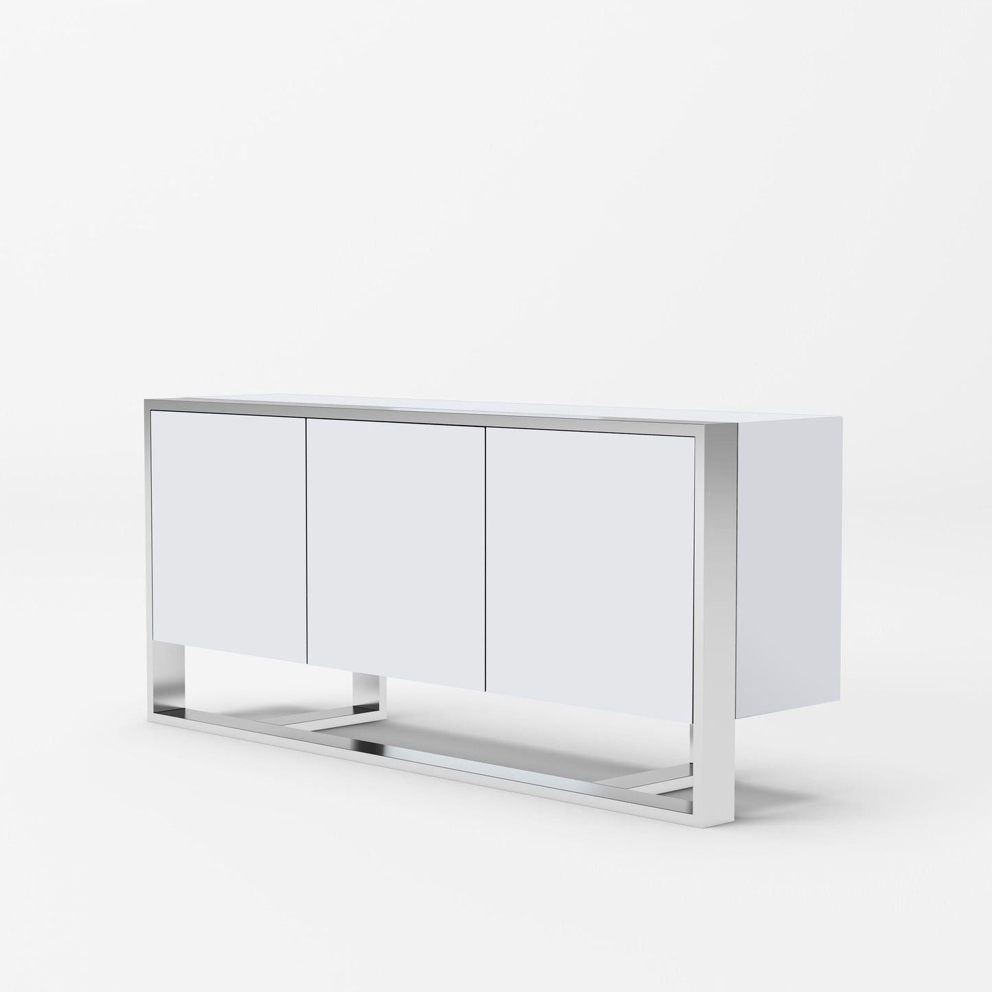 Fauna White High Gloss & Stainless Steel Buffet
