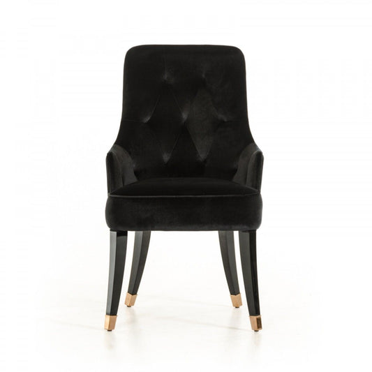 Larrisa Black Velvet Dining Chair