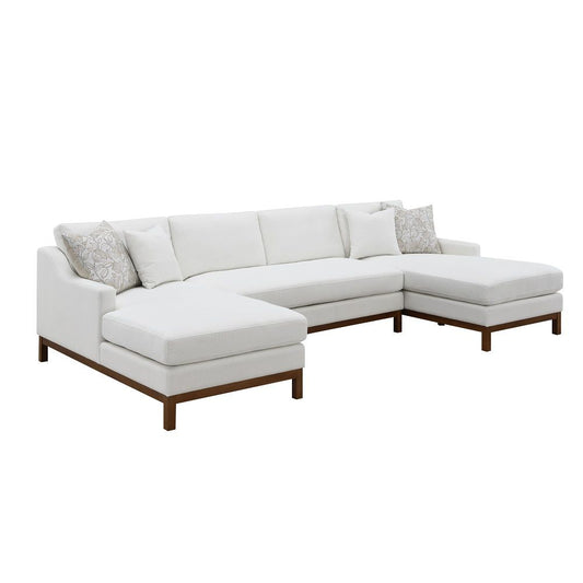 Valiant Ivory Chenille Sectional by Acme Furniture