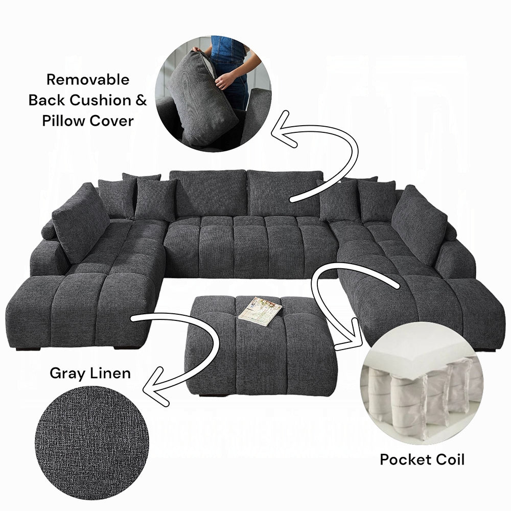 Chosen Sectional Sofa LV02840 w/6 Pillows