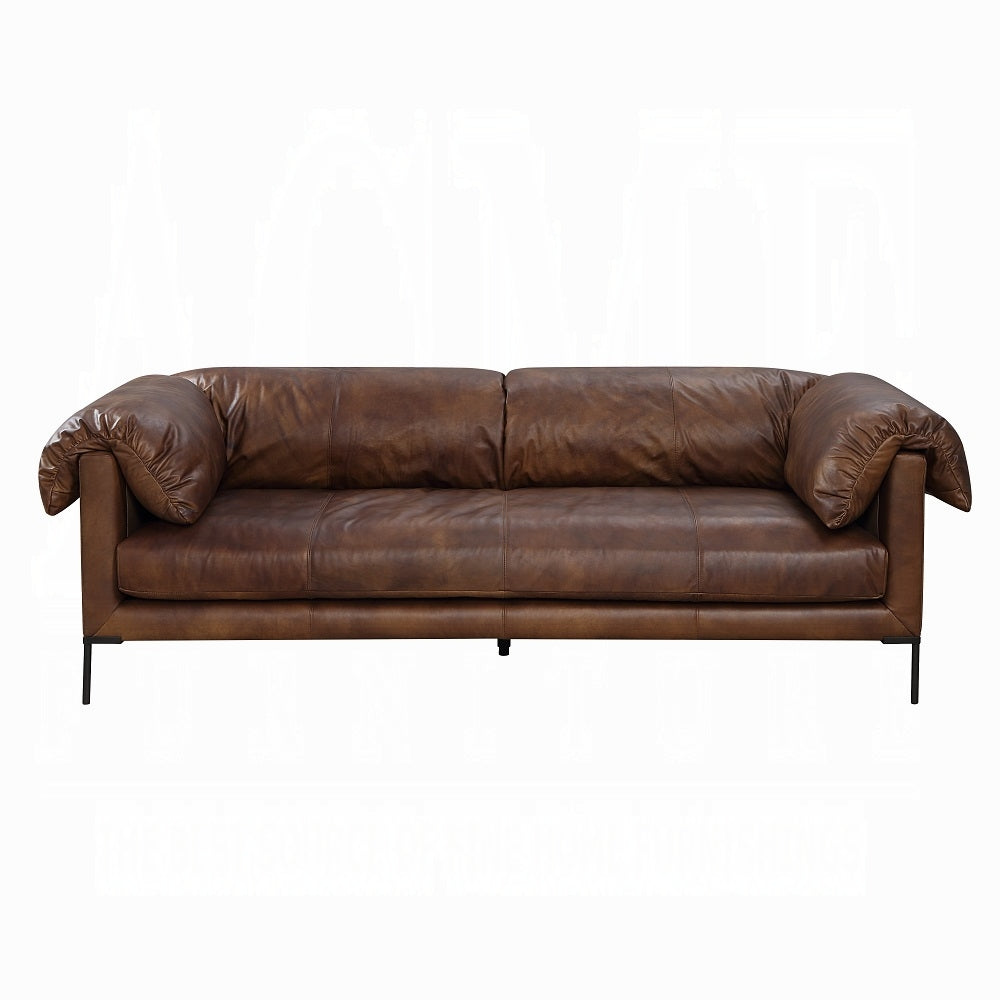 Jaron Mocha Leather Sofa LV02980