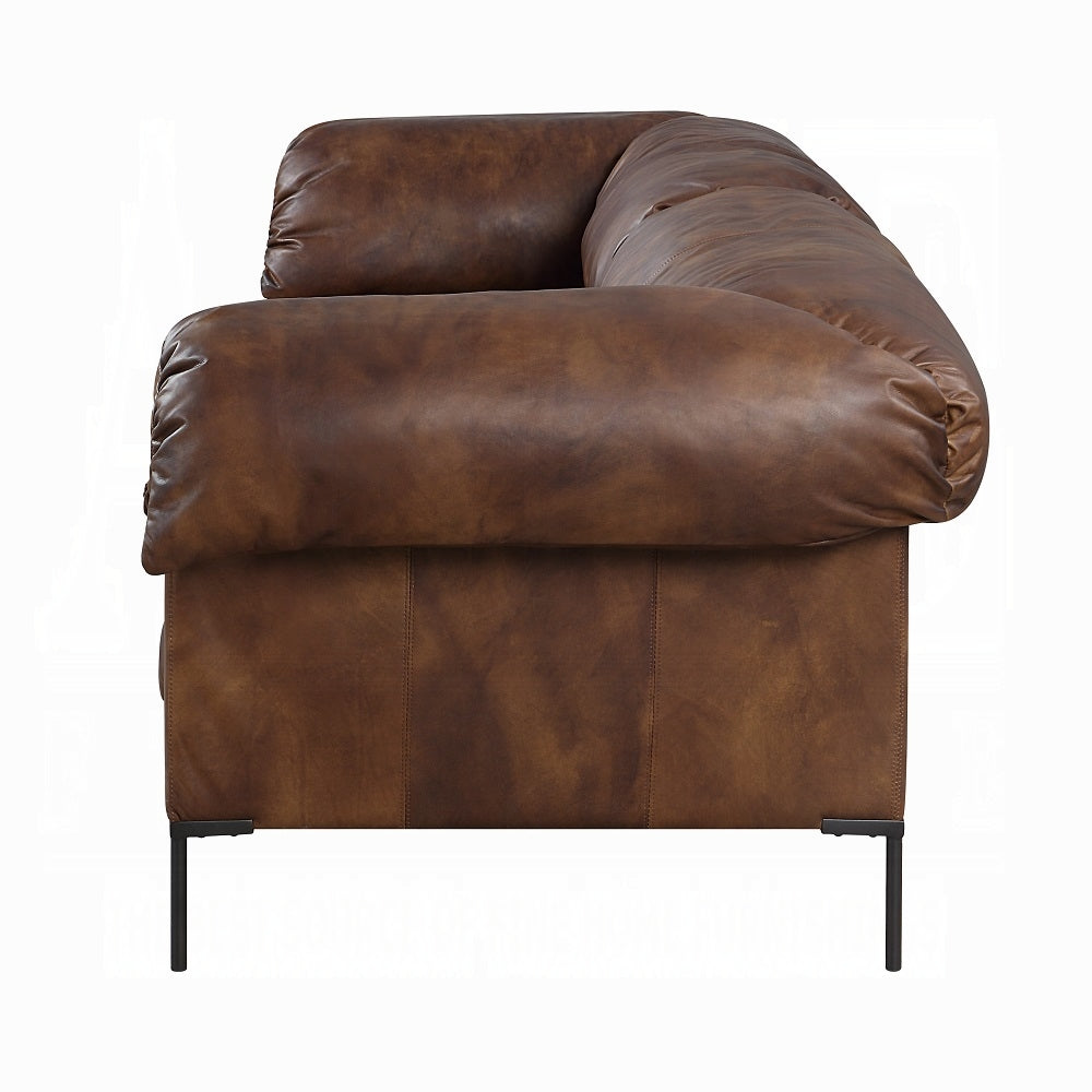 Jaron Mocha Leather Sofa LV02980