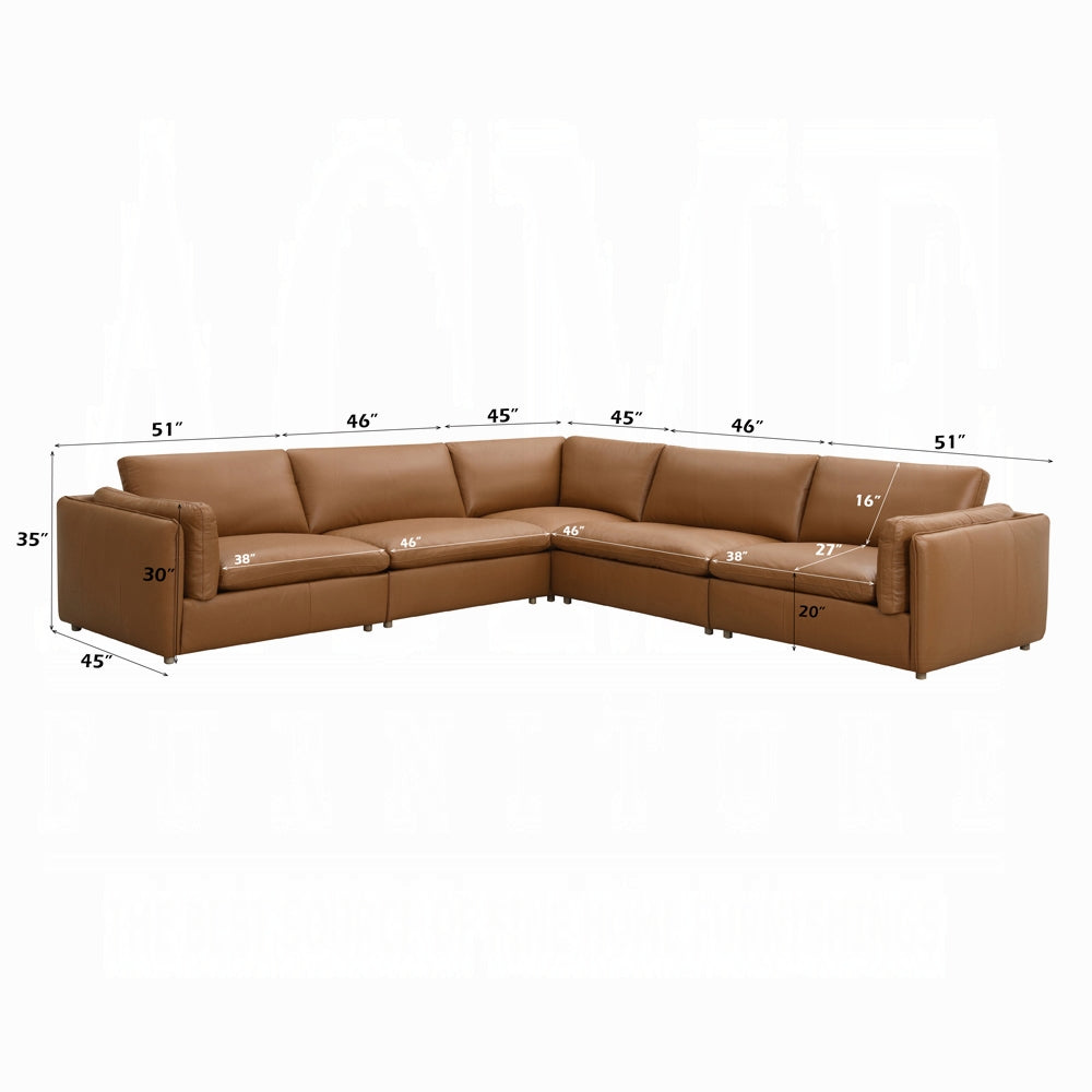 Brighton Top Grain Leather Modular Sectional