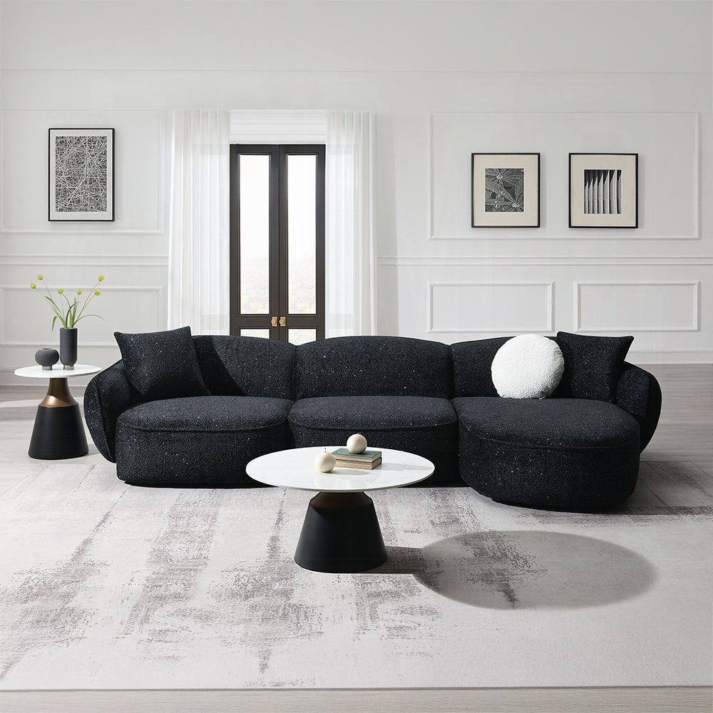 Lucifer Black Chenille Sectional LV03525