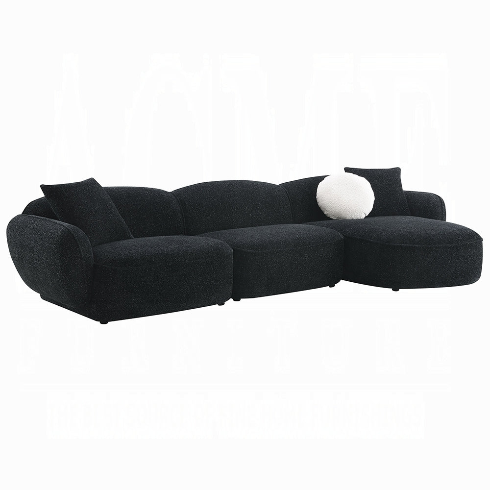 Lucifer Black Chenille Sectional LV03525