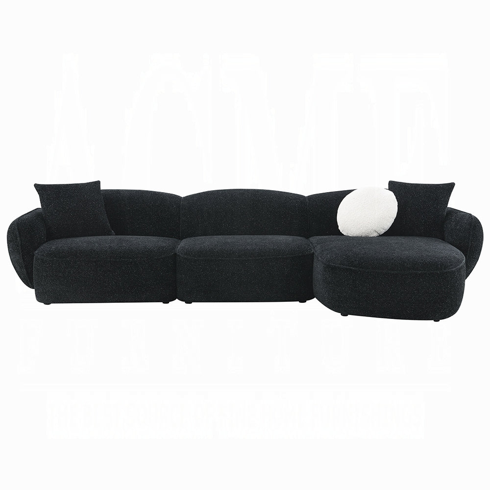 Lucifer Black Chenille Sectional LV03525